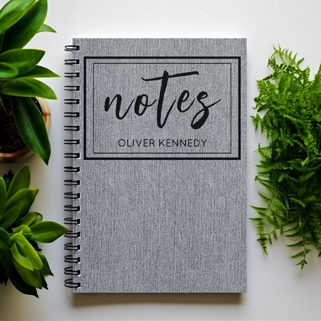 Cuaderno Masculine Light Grey Denim Print Classic Spiral (Subido por el creador)