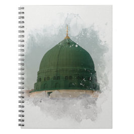 Cuaderno Masjid An-Nabawi ilustracion de acuarela Islamic P