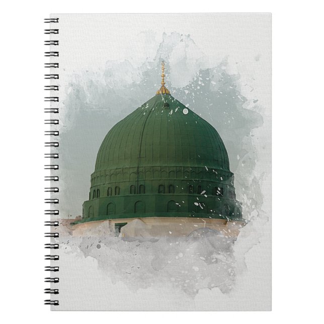 Cuaderno Masjid An-Nabawi ilustracion de acuarela Islamic P (Frente)