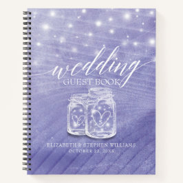 Cuaderno Mason Jars String Lights Floral Boda Guestbook 