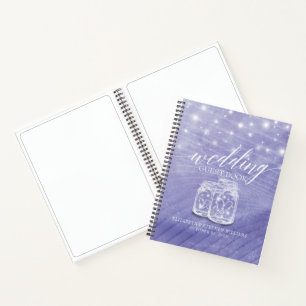 Cuaderno Mason Jars String Lights Floral Boda Guestbook