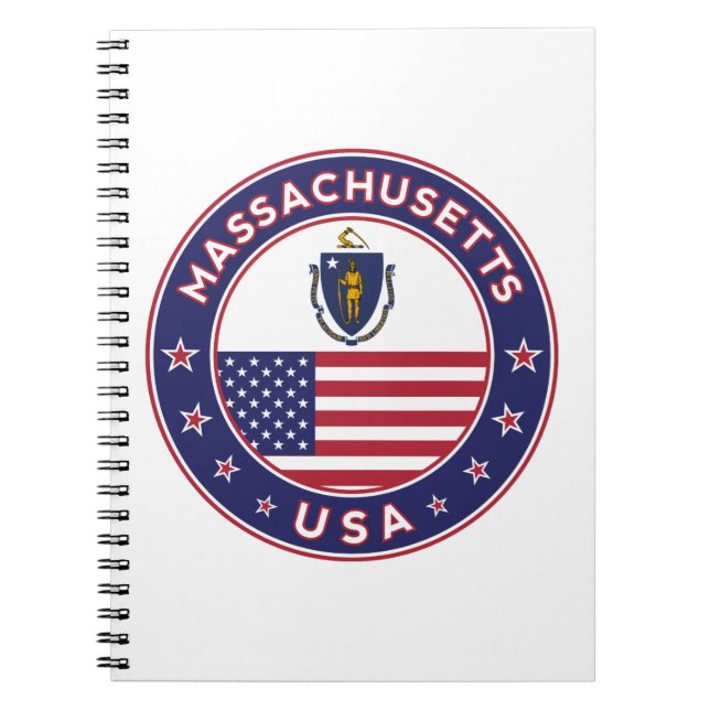 Cuaderno Massachusetts, pegatina de Massachusetts, estuche  (Frente)