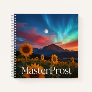 Cuaderno MasterProst: girasoles bajo el cielo celeste