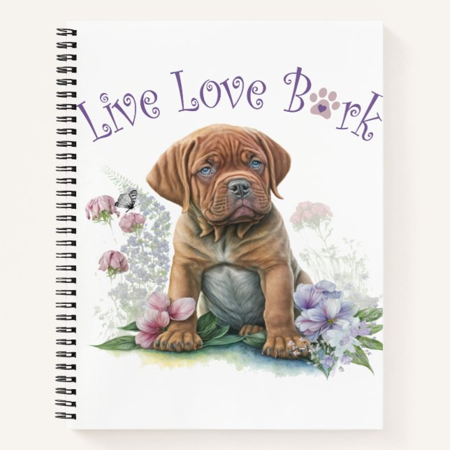Cuaderno Mastiff Dog Mom Floral (Anverso)