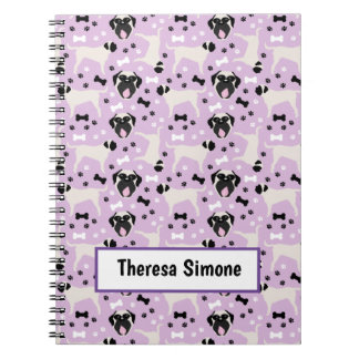 Cuaderno Mastiff Fawn Raza de perro Púrpura