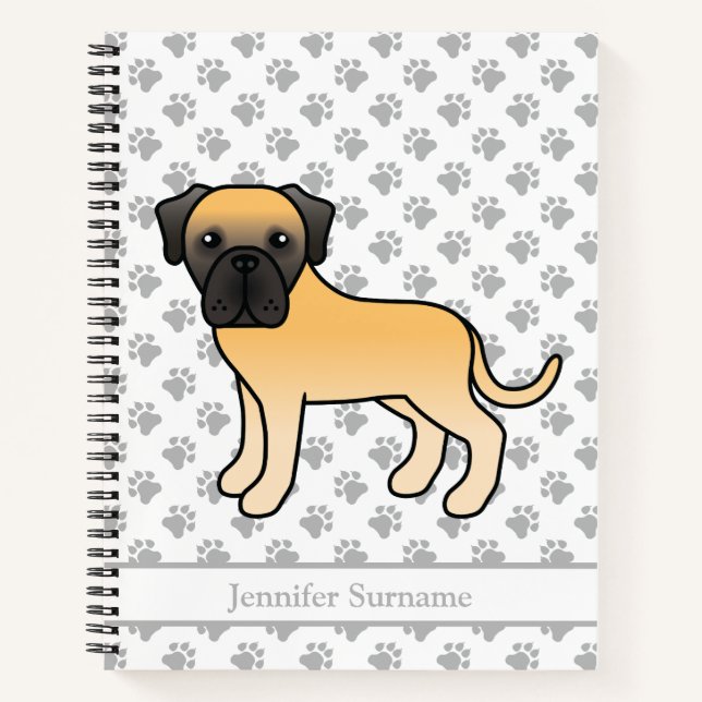 Cuaderno Mastín inglés cervato perro de dibujos animados li (Anverso)