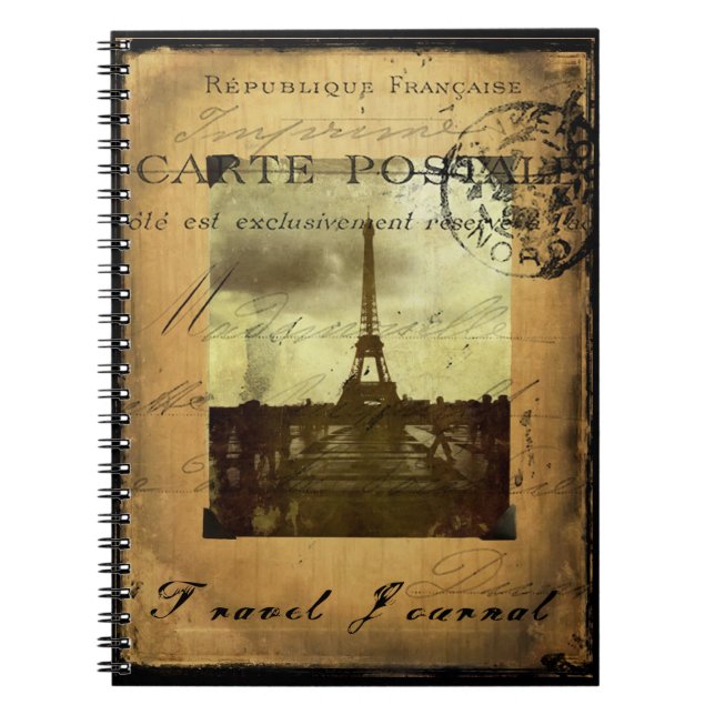 Cuaderno matasellado del diario del viaje de París (Frente)