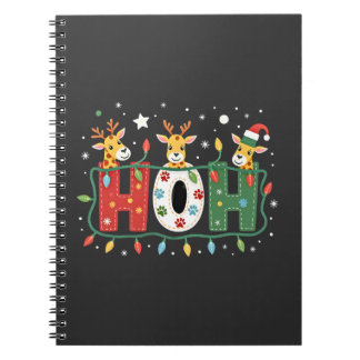 Cuaderno Matching Christmas Santa Hat Ho Ho Ho Giraffe Anim