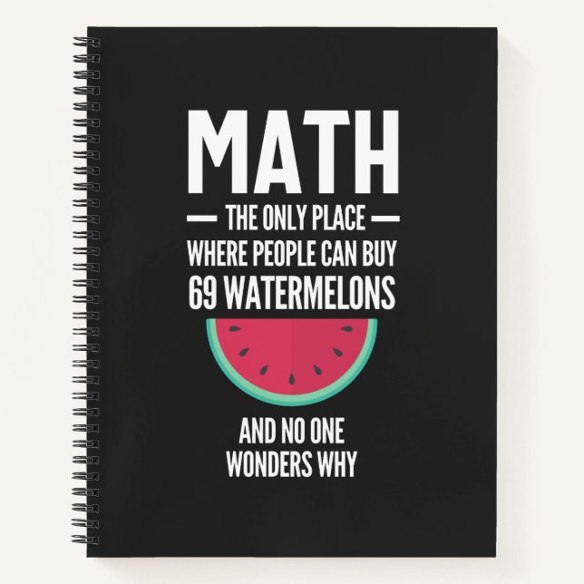 Cuaderno Matemáticas. Gracioso regalo de cita de sarcasmo m (Anverso)