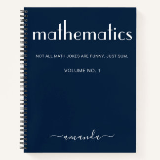 Cuaderno Matemáticas personalizadas del blanco azul moderno