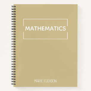 Cuaderno Matemáticas personalizadas Simple Cute Beige