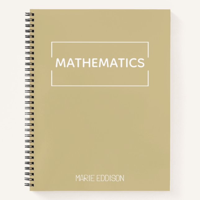 Cuaderno Matemáticas personalizadas Simple Cute Beige (Anverso)
