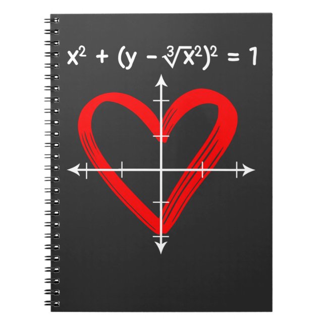 Cuaderno Matematista de ecuaciones matemáticas de amor día  (Frente)