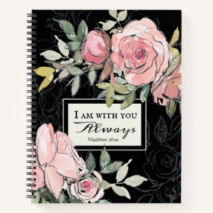 Cuaderno Mateo 28:20 Siempre Estoy Contigo Floral Rosa