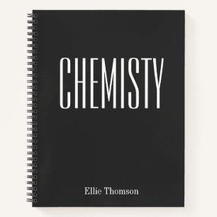 Cuaderno Materia de escuela personalizado Química Nombre bl
