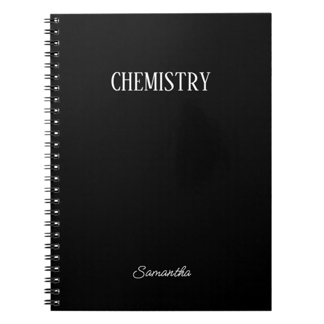 Cuaderno Materia personalizada química negra (Frente)