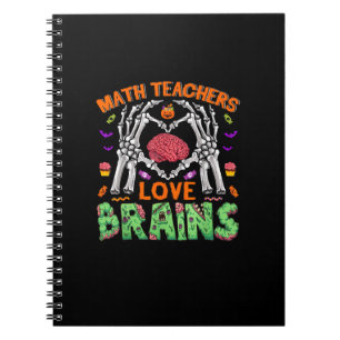 Cuaderno Math Brain Heart Skeleton Hand Zombie Halloween