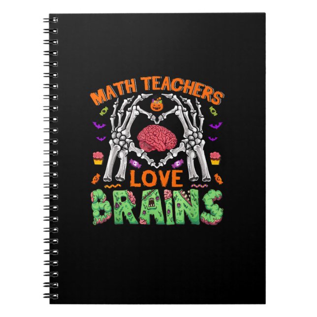 Cuaderno Math Brain Heart Skeleton Hand Zombie Halloween (Frente)