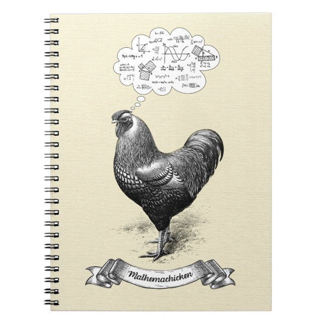Cuaderno Mathemachicken Funny Math Chicken Pun Chiste (Frente)