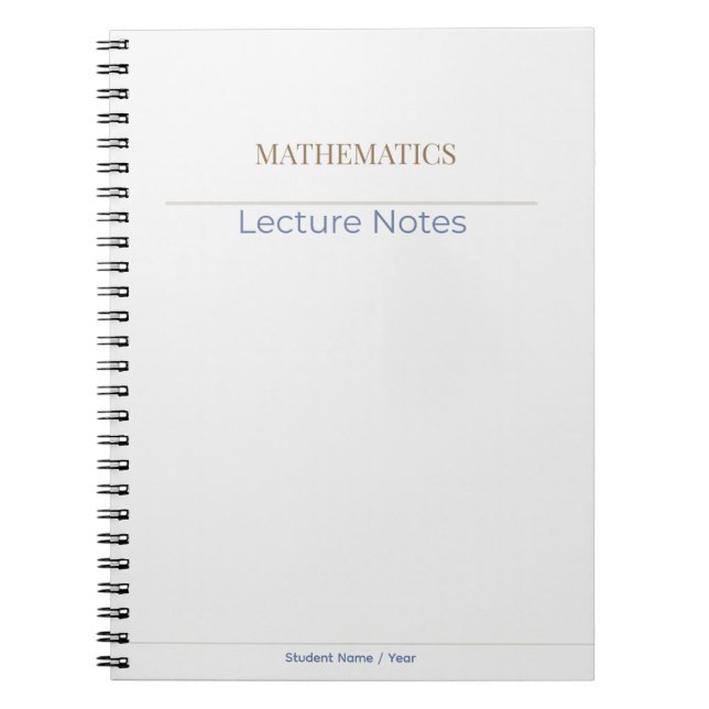 Cuaderno Mathematics Notebook – Minimal Academic Edition (Frente)