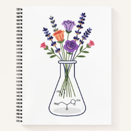 Cuaderno Matraz de Química Botánica con Lavanda y Rosa A