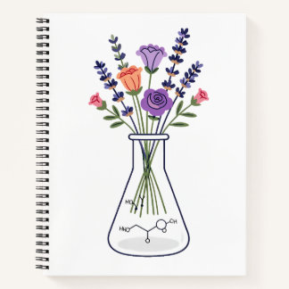 Cuaderno Matraz de Química Botánica con Lavanda y Rosa A