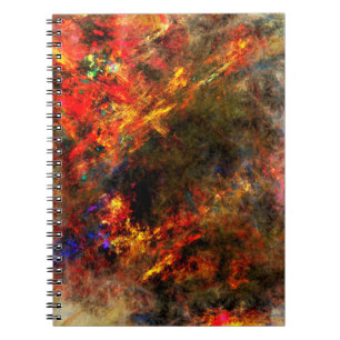 Cuaderno Matrimonio fractal de trazo de pintura de lienzo