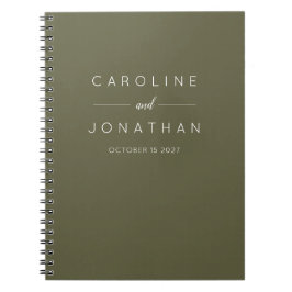Cuaderno Matrimonio Minimalista moderno Moss Green Custom