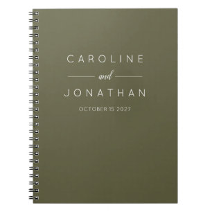 Cuaderno Matrimonio Minimalista moderno Moss Green Custom