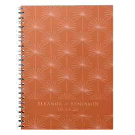Cuaderno Matrimonio personalizado Naranja Quemado Botánico 