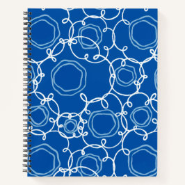 CUADERNO MATRIZ FLORAL ABSTRACTA EN AZUL REAL