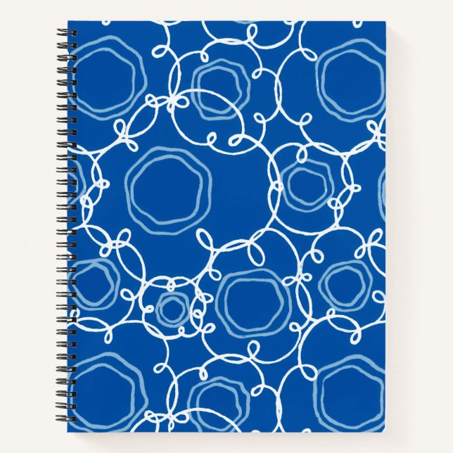 CUADERNO MATRIZ FLORAL ABSTRACTA EN AZUL REAL (Anverso)