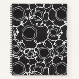 CUADERNO MATRIZ FLORAL ABSTRACTA EN NEGRO