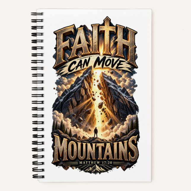 Cuaderno MATTHEW 17:20 Faith Can Move Mountains Notebook (Anverso)