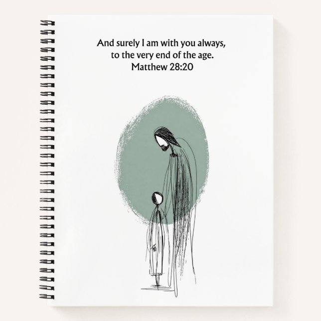 Cuaderno Matthew 28:20 Inspirational Faith Quote (Anverso)