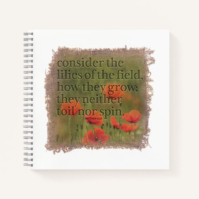 Cuaderno MATTHEW 6:28 Journal (Anverso)