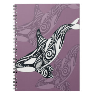 Cuaderno Mauve de ballena asesina orca morado tlingit triba