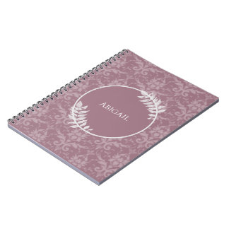 Cuaderno Mauve Elegant Damask Personalized Notebook