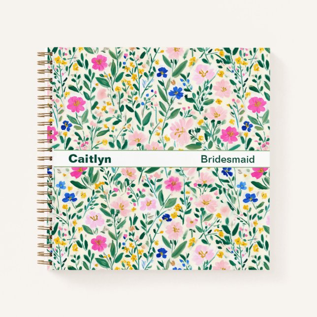 Cuaderno Maximalist Wildflower Floral Square (Anverso)