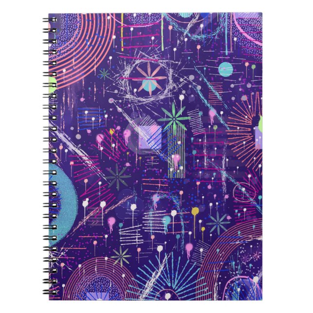 Cuaderno Maximalista abstracto sobre púrpura (Frente)