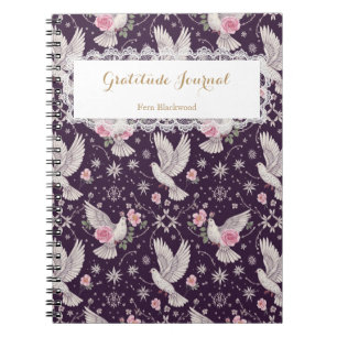 Cuaderno Maximalista Romántico Personalizado Paloma y Rosa