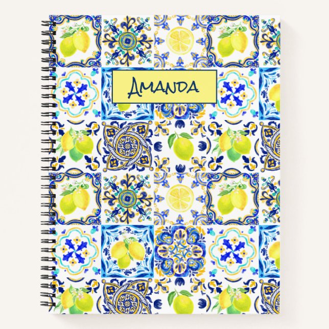 Cuaderno Mayólica mediterránea de verano siciliana (Anverso)