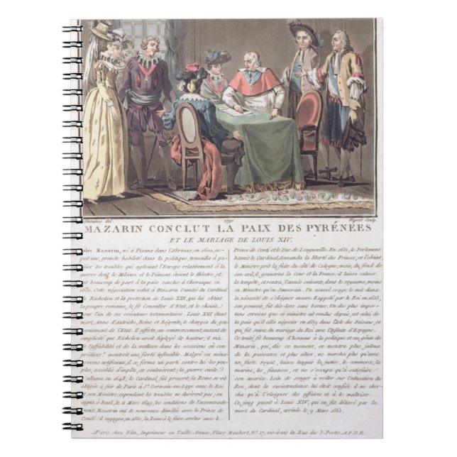 Cuaderno Mazarin cardinal (1602-61) concluye la paz de (Frente)