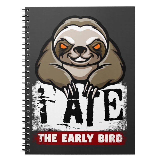 Cuaderno Me comí el pájaro temprano. Pereza gruñona, gruñón (Frente)