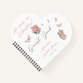 Cuaderno Me da mariposas Invitado a una Floral de té rosado