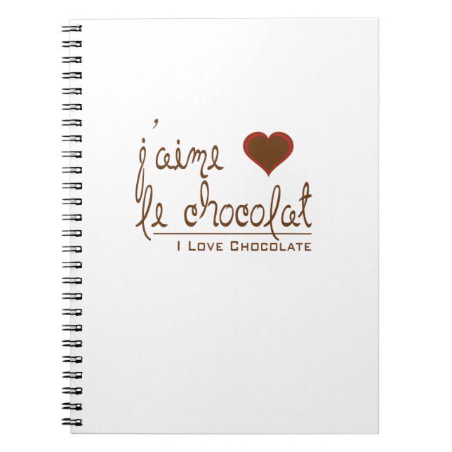 Cuaderno ¡Me encanta el chocolate, en francés! (Frente)
