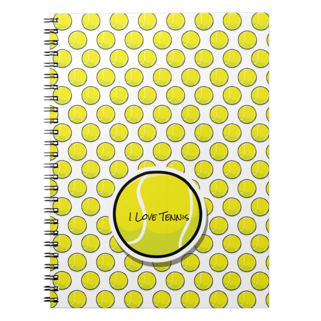 Cuaderno Me encanta el juego de tenis bolas de deporte equi (Frente)