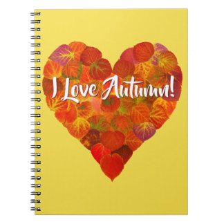 Cuaderno ¡Me Encanta El Otoño!—Corazón de hojas de capucha