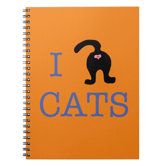 Cuaderno Me encanta el portátil de gato gatito Kitty (Frente)
