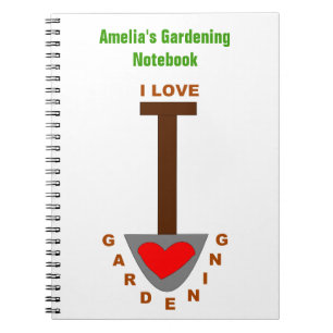 Cuaderno Me encanta el portátil Personalizado de jardinería